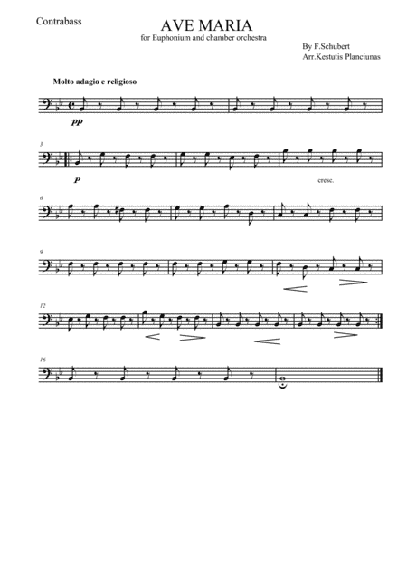 Ave Maria (For Euphonium and chamber orchestra) (arr. Kestutis Planciunas)