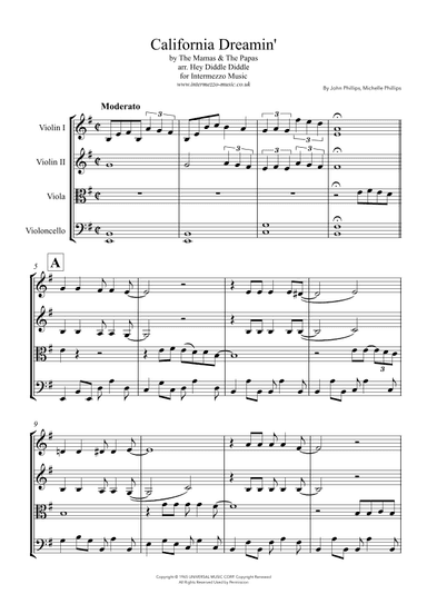 California Dreamin' (arr. Hey Diddle Diddle)