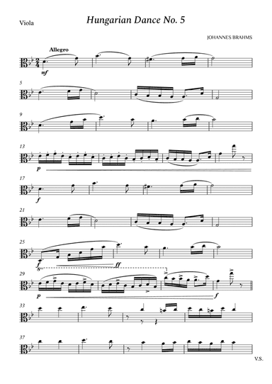 Hungarian Dance No. 5 for Viola (arr. Cássio Silva Chaves)