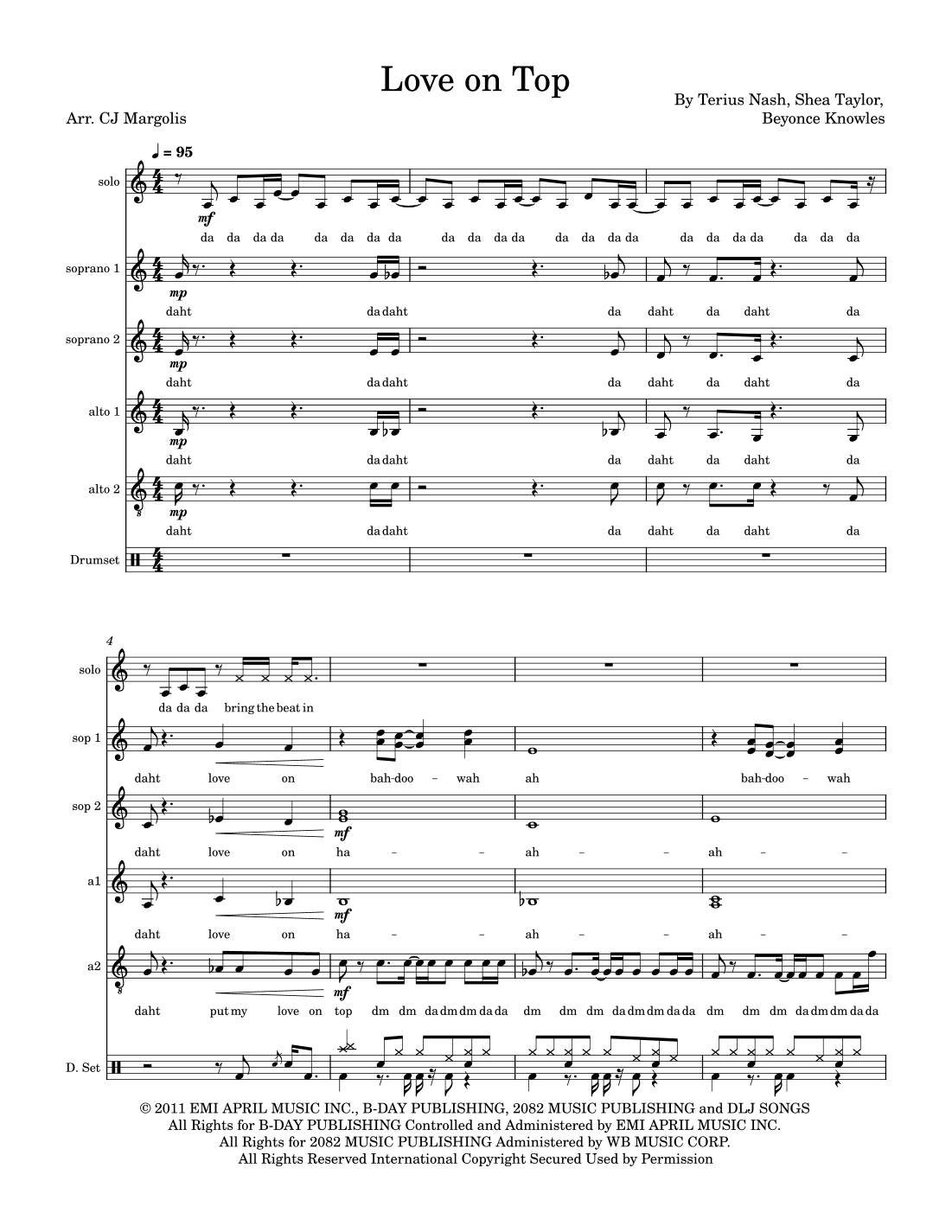 Love On Top (arr. CJ Margolis)