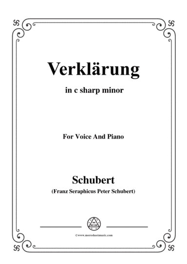 Schubert-Verklärung,in c sharp minor,for Voice&Piano (arr. MSM)