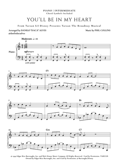 You'll Be In My Heart (arr. Danilo "Daca" Alves)