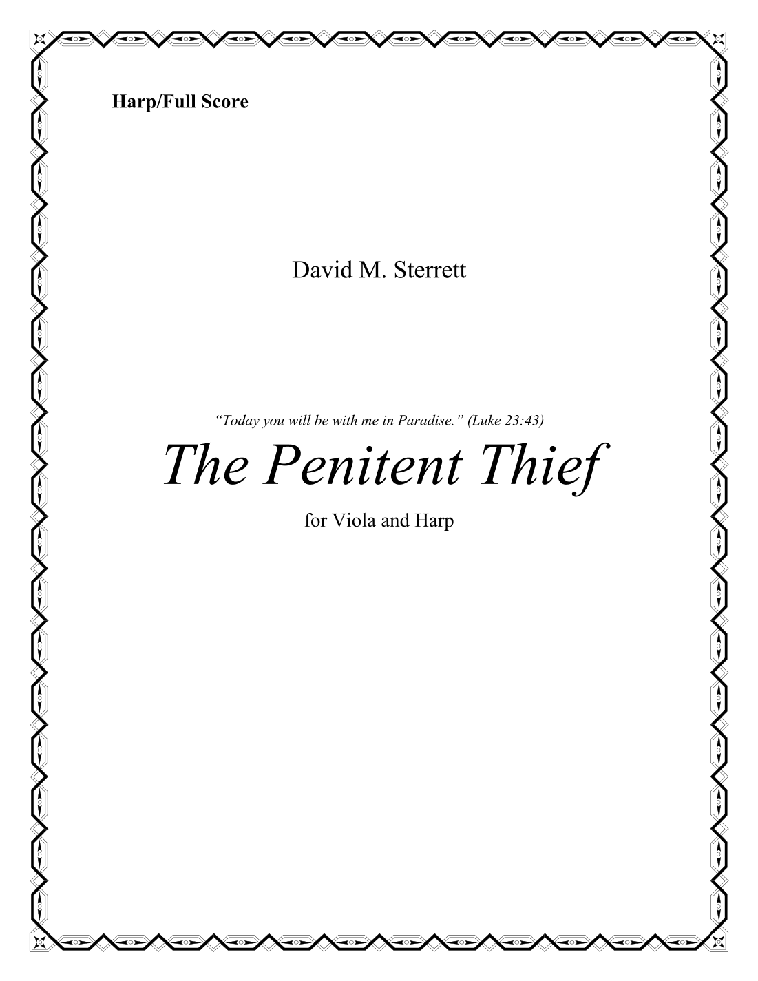 The Penitent Thief (for viola and harp)