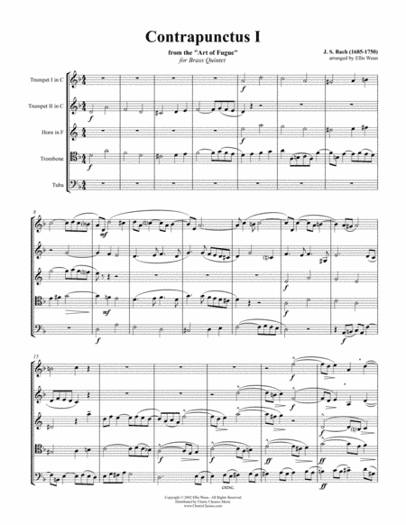 Contrapunctus #1 for Brass Quintet (arr. Ellis Wean)