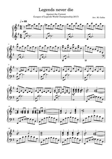 Legends Never Die (arr. Magdalena Galka)