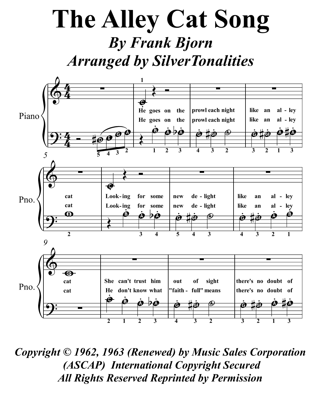 Alley Cat Song (arr. SilverTonalities)