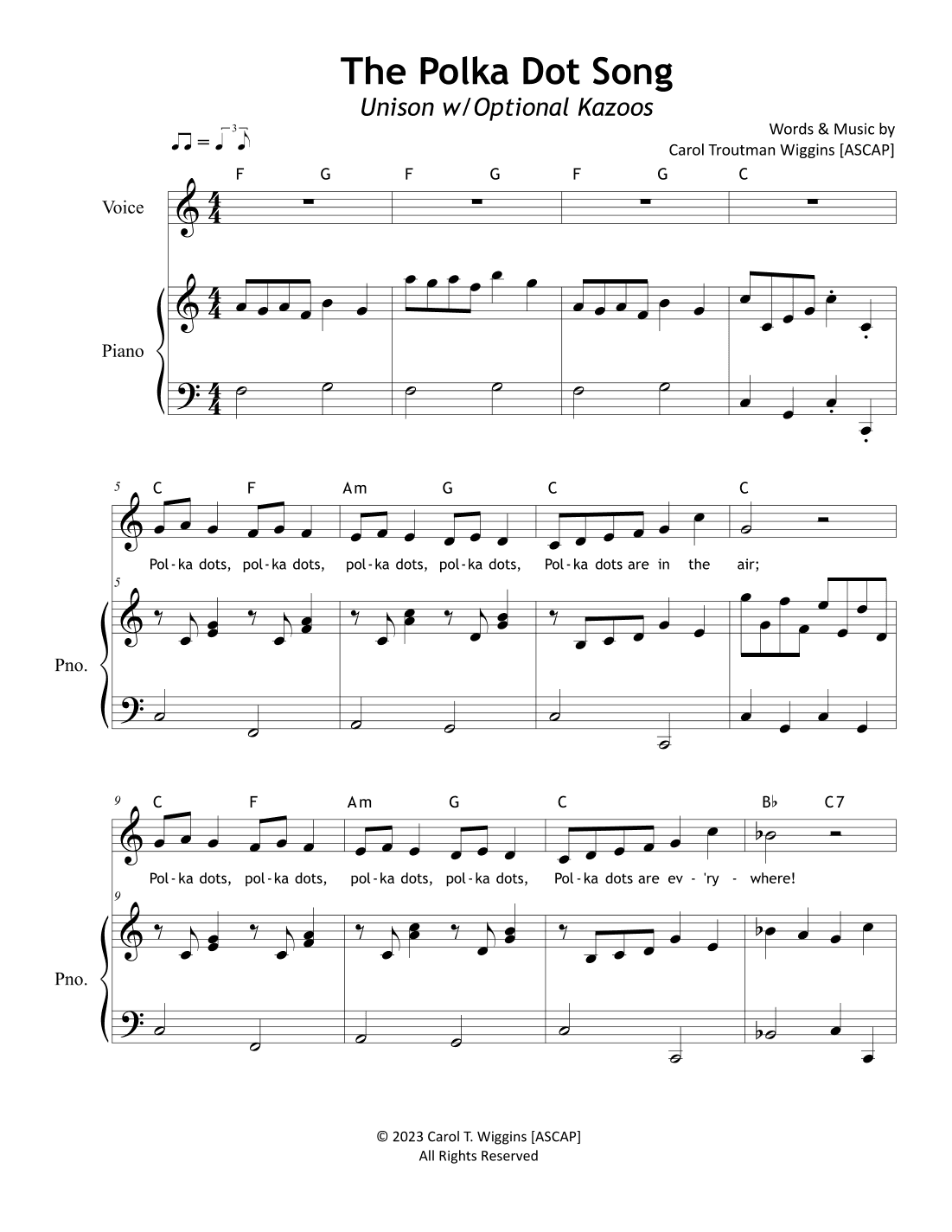 The Polka Dot Song (Unison w/Kazoos)
