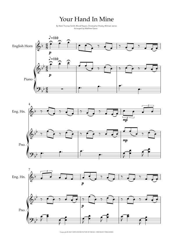 Your Hand In Mine (arr. Matthew pyeon)