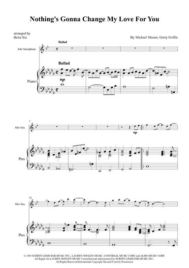 Nothing's Gonna Change My Love For You (arr. Heita Yui)