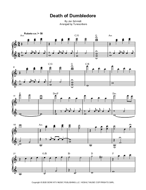 Death of Dumbledore (arr. Tunescribers)