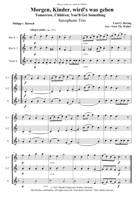Tomorrow, Children, You'll Get Something (arr. Gert Th. Walter)