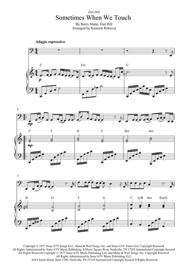 Sometimes When We Touch (arr. Kaiserin Rebecca)