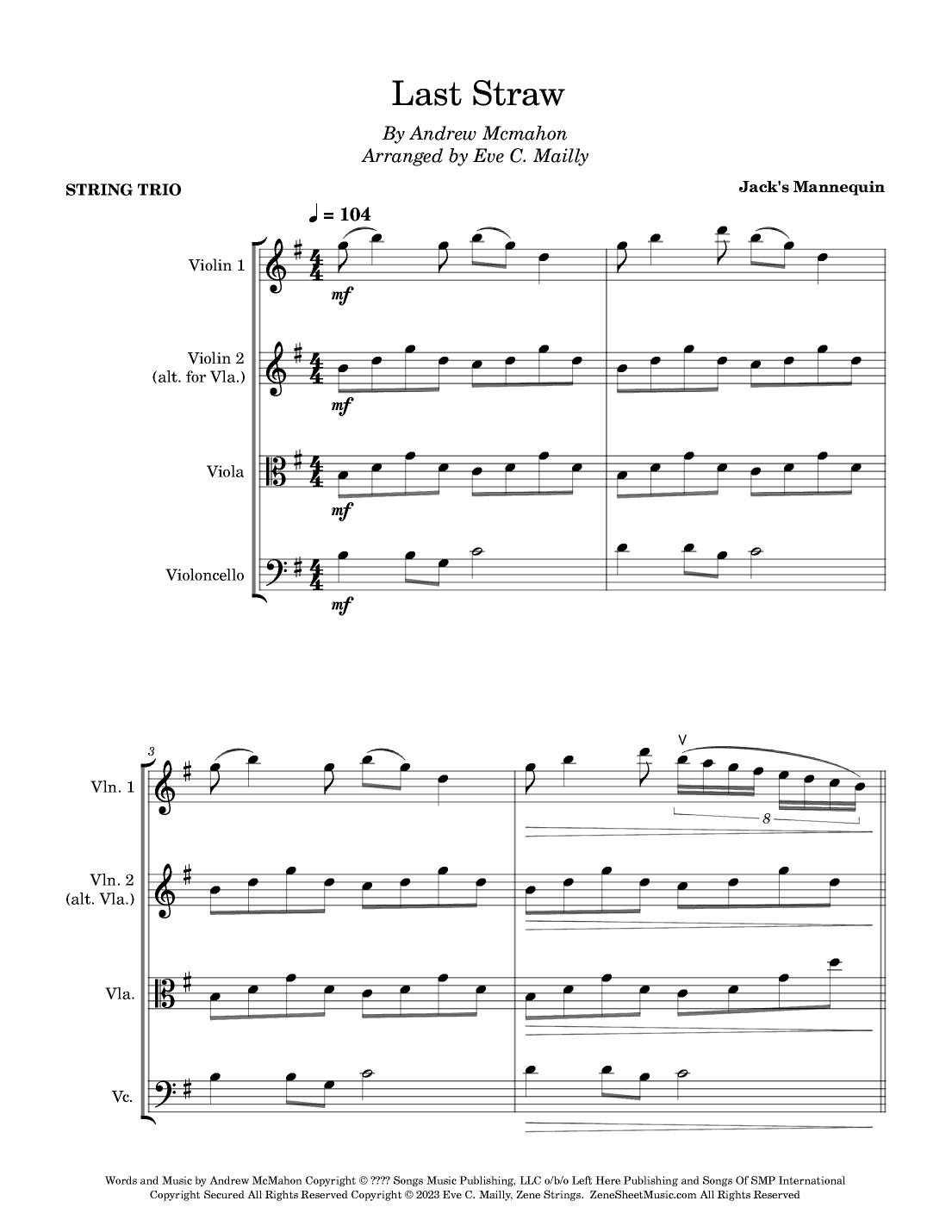 Last Straw (arr. Eve C. Mailly - Zene Strings)