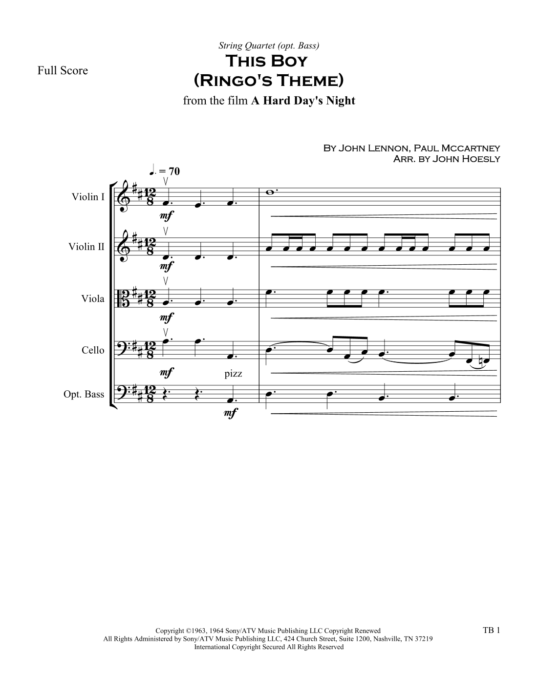 This Boy (ringo's Theme) (arr. John Hoesly)