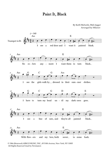 Paint It, Black (arr. Milanov)