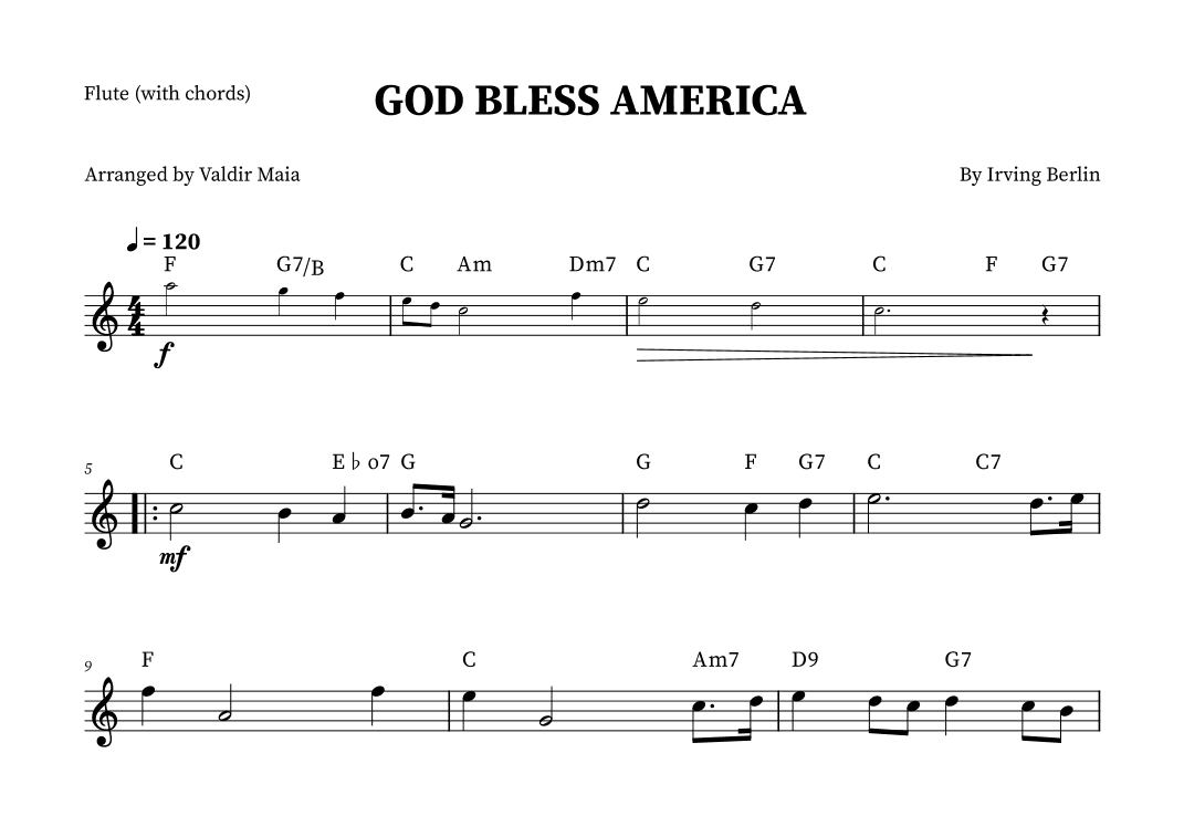 God Bless America ® (arr. Valdir Maia)