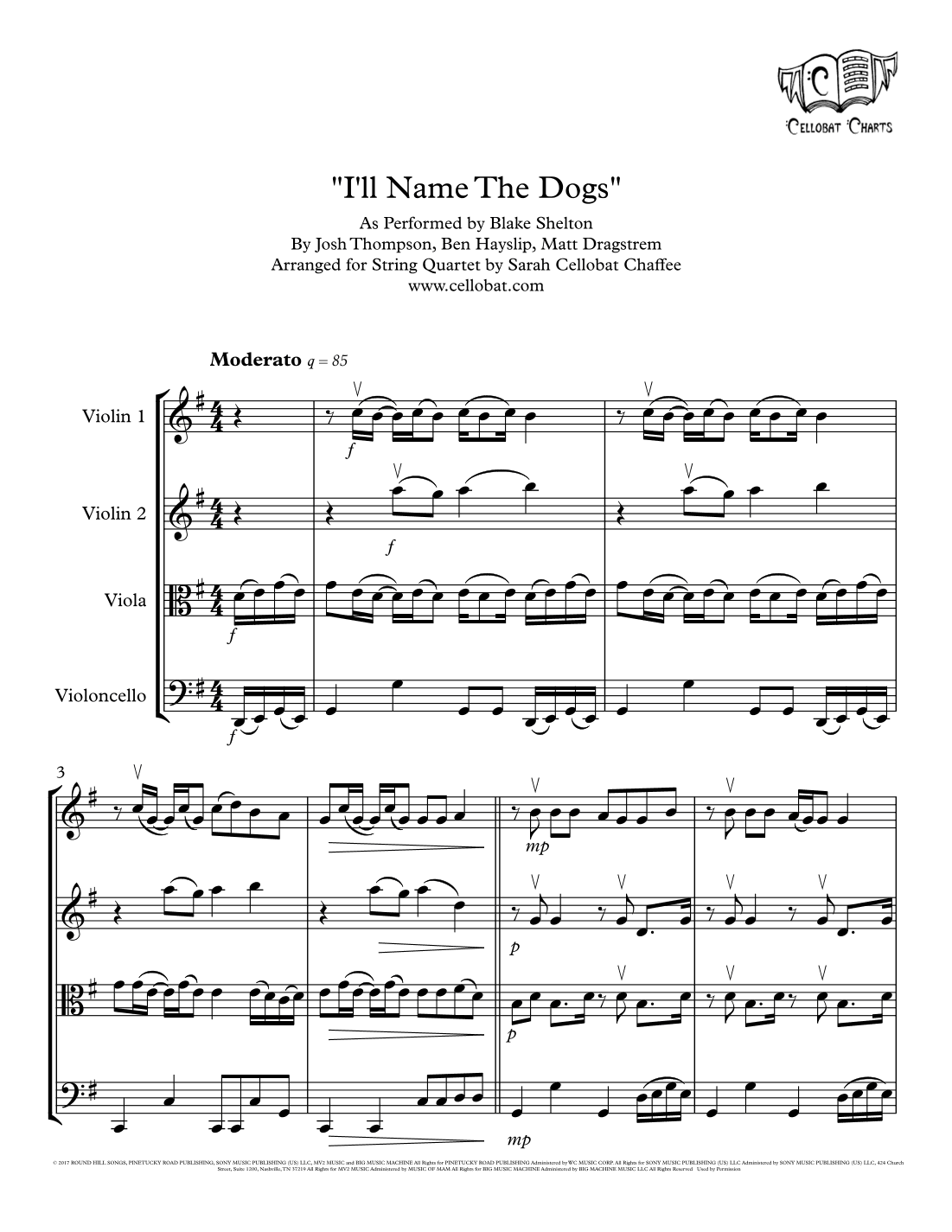 I'll Name The Dogs (arr. Sarah Cellobat Chaffee)