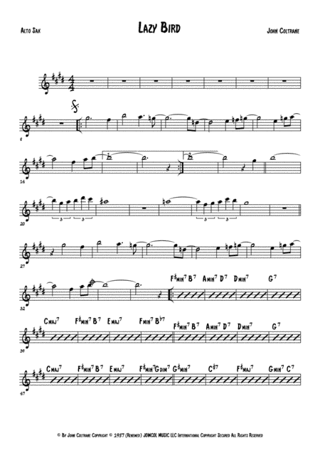 Lazy Bird (arr. Anderson Quevedo)