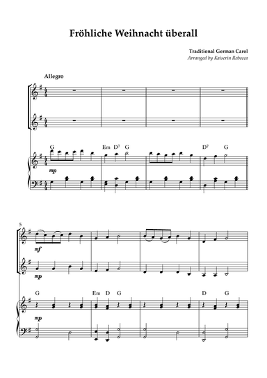 Fröhliche Weihnacht überall (arr. Kaiserin Rebecca)