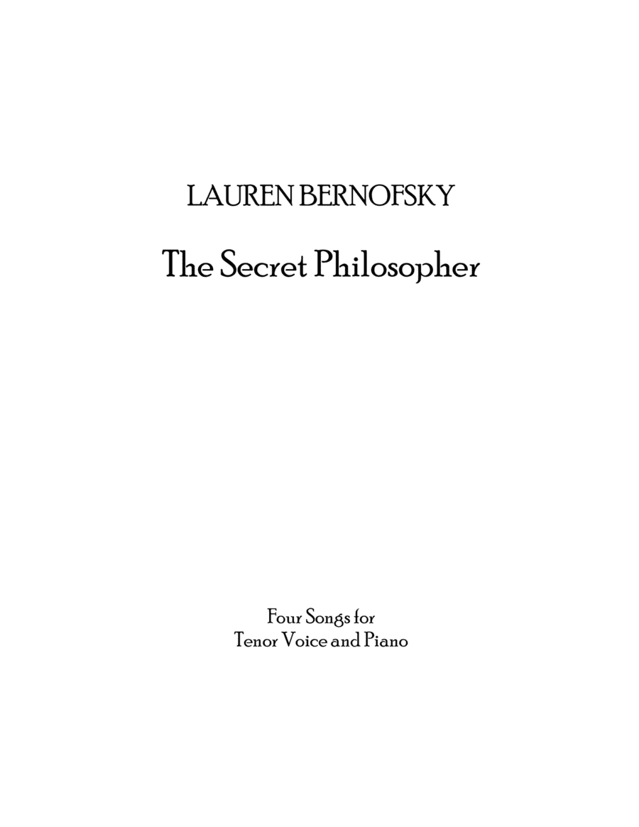 The Secret Philosopher (tenor)