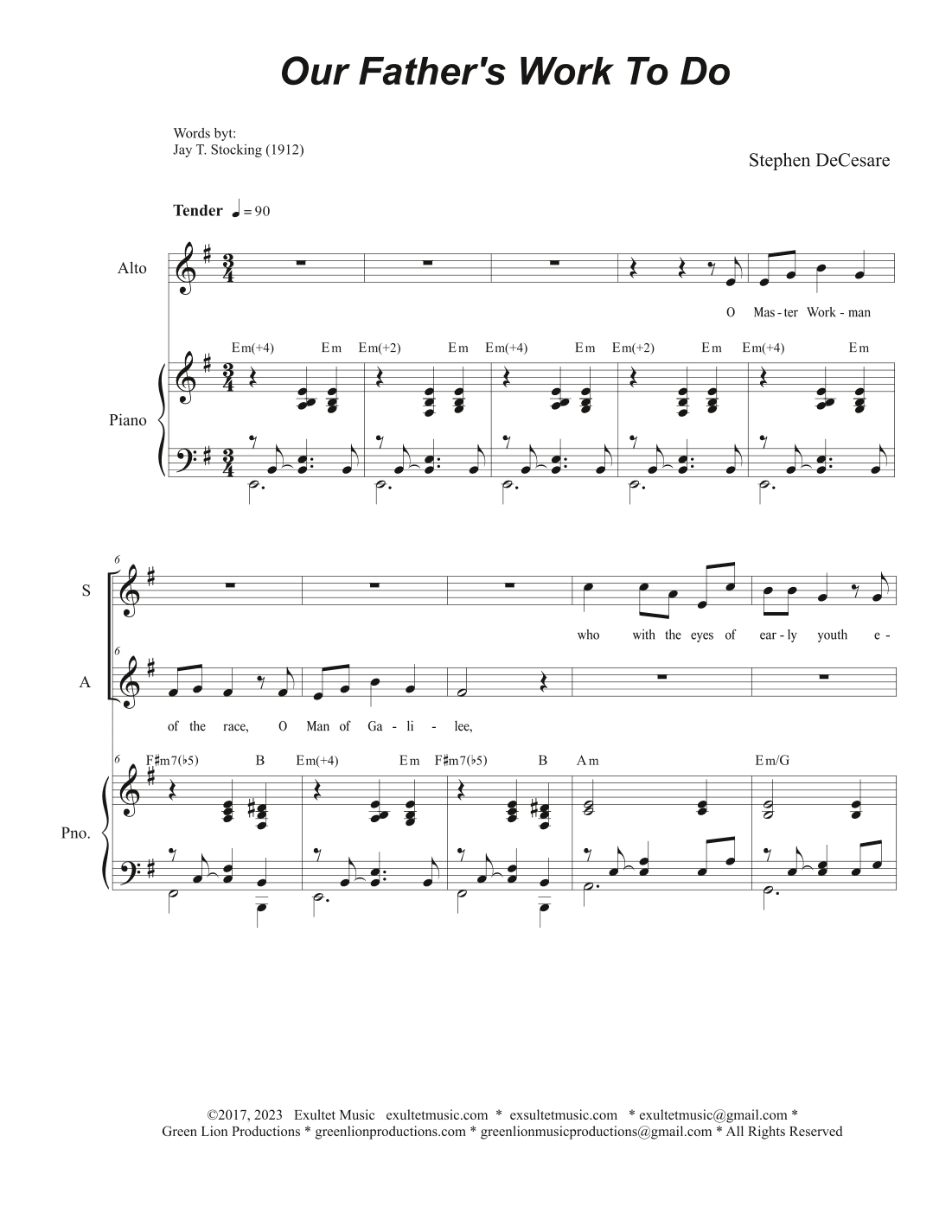 Our Father's Work To Do (2-part choir - (SA)