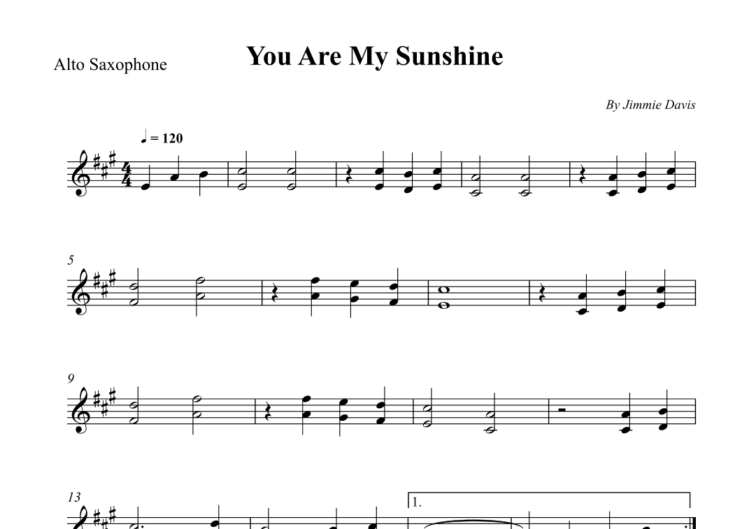You Are My Sunshine (arr. Wesley S. SIlva)
