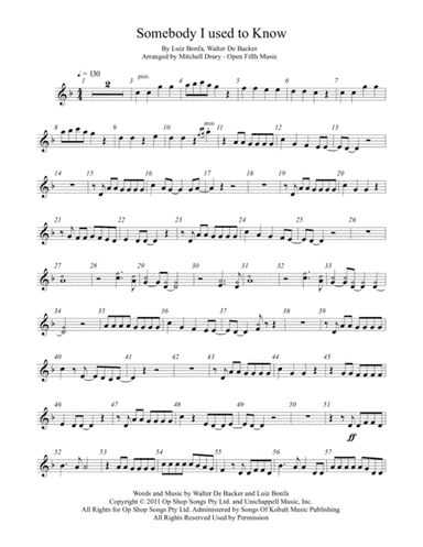 Somebody That I Used To Know (arr. Mitchell Drury)