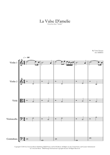 La Valse D'amelie (arr. SMMUS)