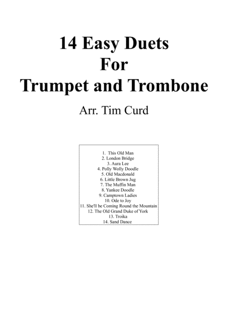 14 Easy Duets For Trumpet And Trombone (arr. Curd)