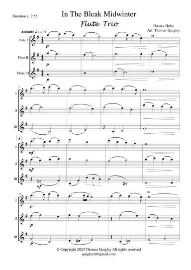 In the bleak Midwinter (arr. Thomas Quigley)