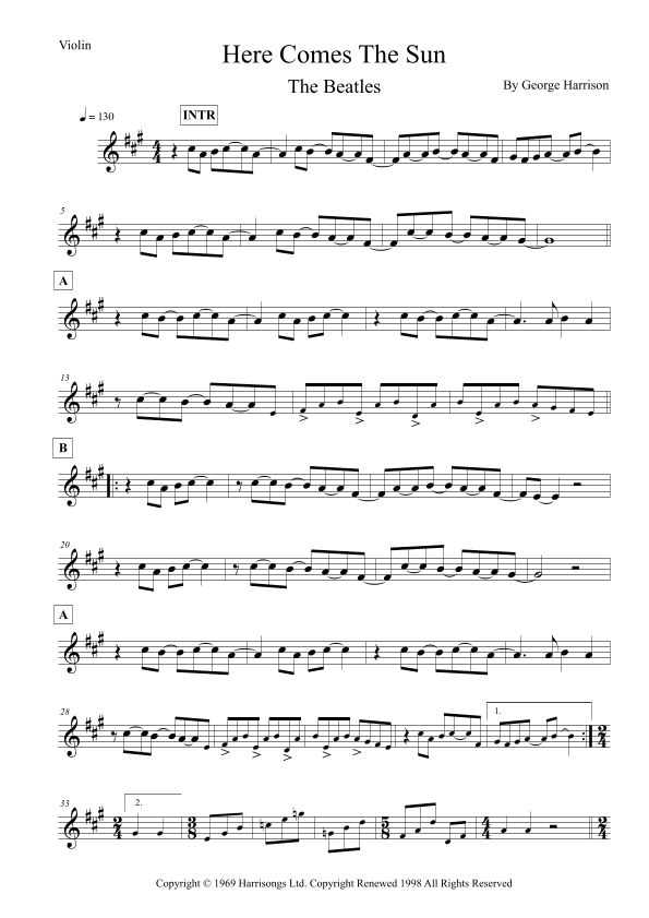 Here Comes The Sun (arr. Leo Silva)