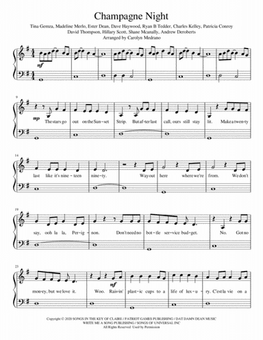Champagne Night (arr. Carolyn Medrano)