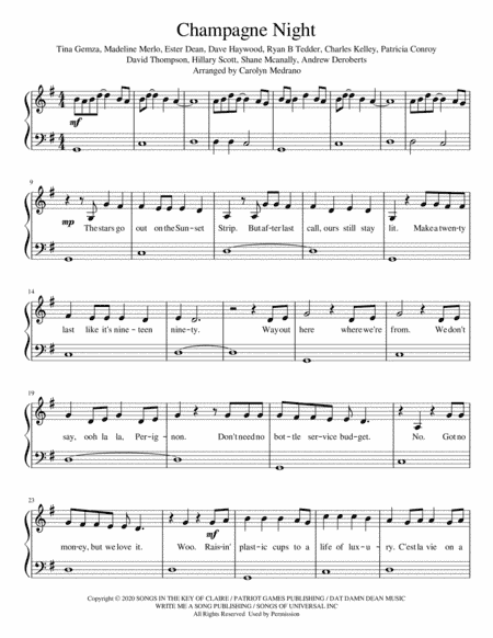 Champagne Night (arr. Carolyn Medrano)