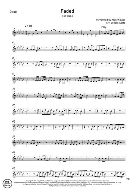 Faded (arr. Willem Aarts)