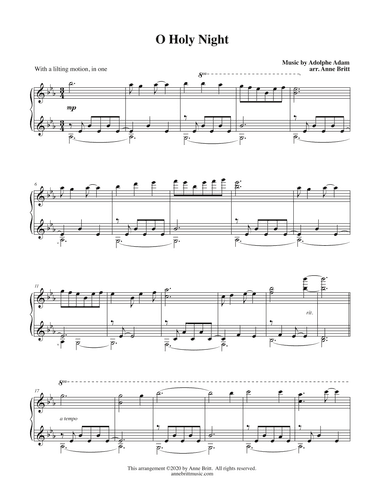 O Holy Night (piano solo) (arr. Anne Britt)