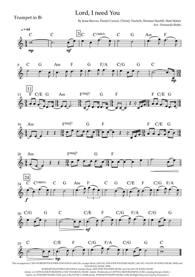 Lord, I Need You (arr. Fernando Britto)