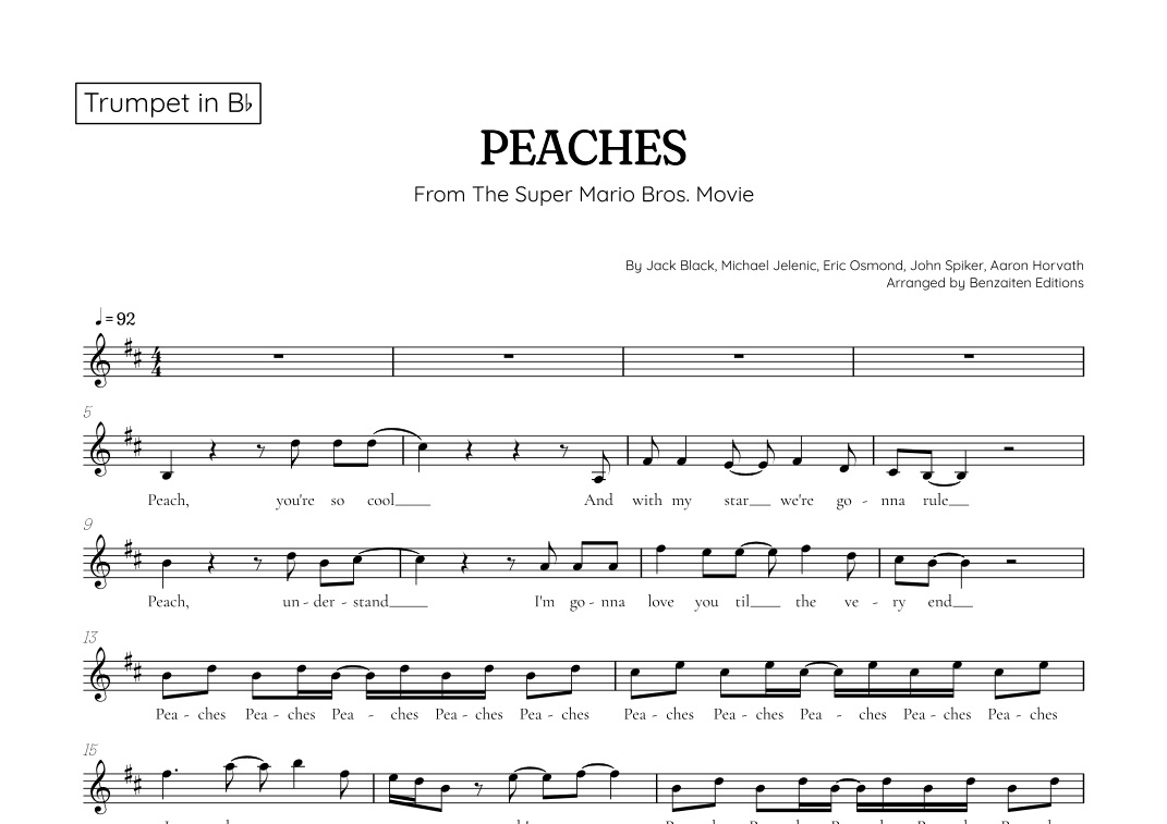 Peaches (arr. Benzaiten Editions)