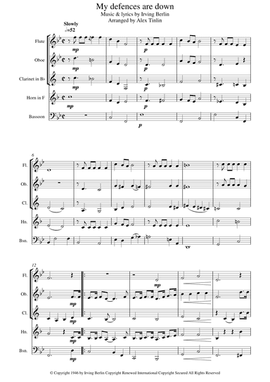 My Defenses Are Down (arr. Alex Tinlin)