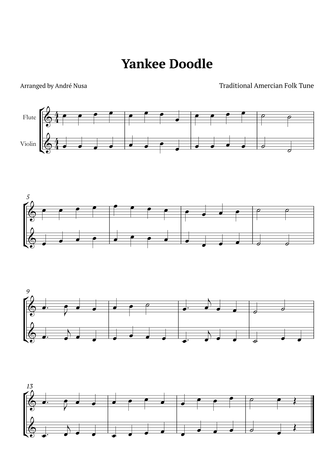 Yankee Doodle (arr. André Nusa)