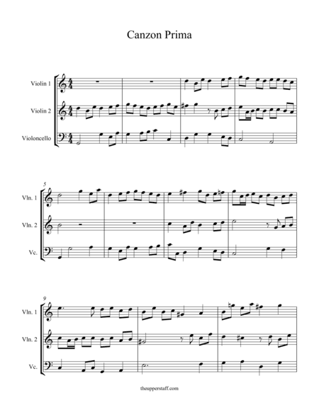 Canzon Prima (arr. Nick Lacanski)