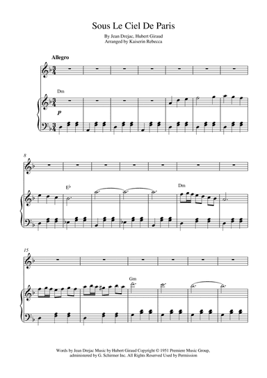 Sous Le Ciel De Paris (arr. Kaiserin Rebecca)