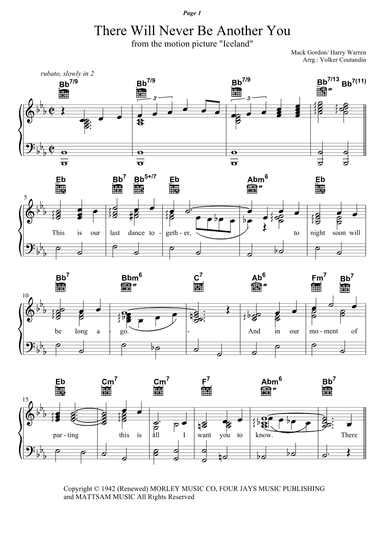 There Will Never Be Another You (arr. Volker Coutandin)