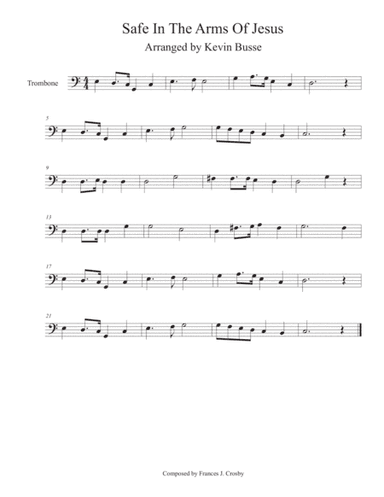 Safe In The Arms Of Jesus (Easy key of C) - Trombone (arr. Kevin Busse)