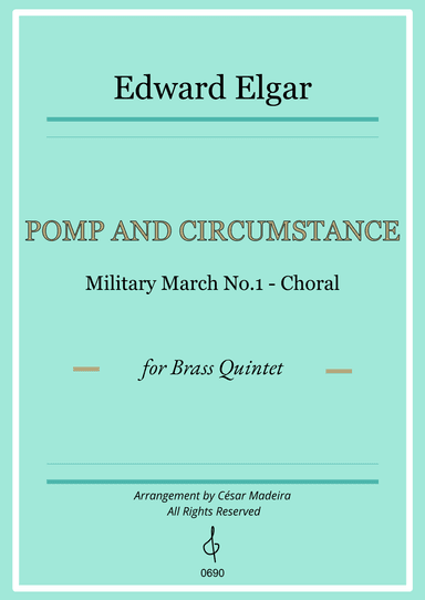 Pomp and Circumstance No.1 - Brass Quintet (Full Score) - Score Only (arr. César Madeira)