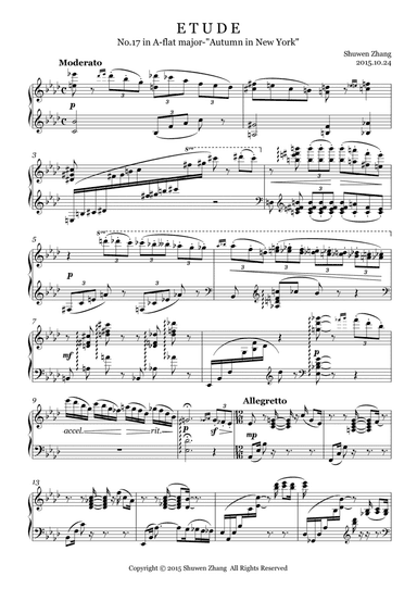 Etude No.17 in A-flat major "Autumn in New York"