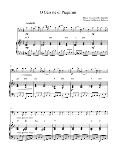 O Cessate di Piagarmi (bassoon solo and piano accompaniment) (arr. Kaiserin Rebecca)