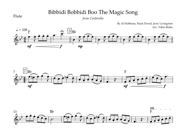 Bibbidi-bobbidi-boo (the Magic Song) (arr. Fabio Britto)