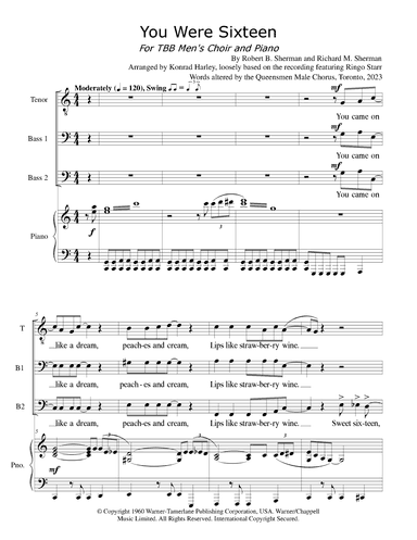 You're Sixteen (you're Beautiful And You're Mine) (arr. Konrad Harley)