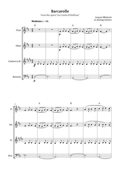Barcarolle - Belle Nuit, O Nuit D'Amour (arr. Rodrigo Faleiros)