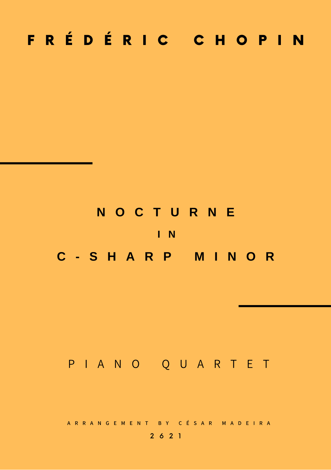 Nocturne No.20 in C Sharp minor - Piano Quartet (Full Score and Parts) (arr. César Madeira)